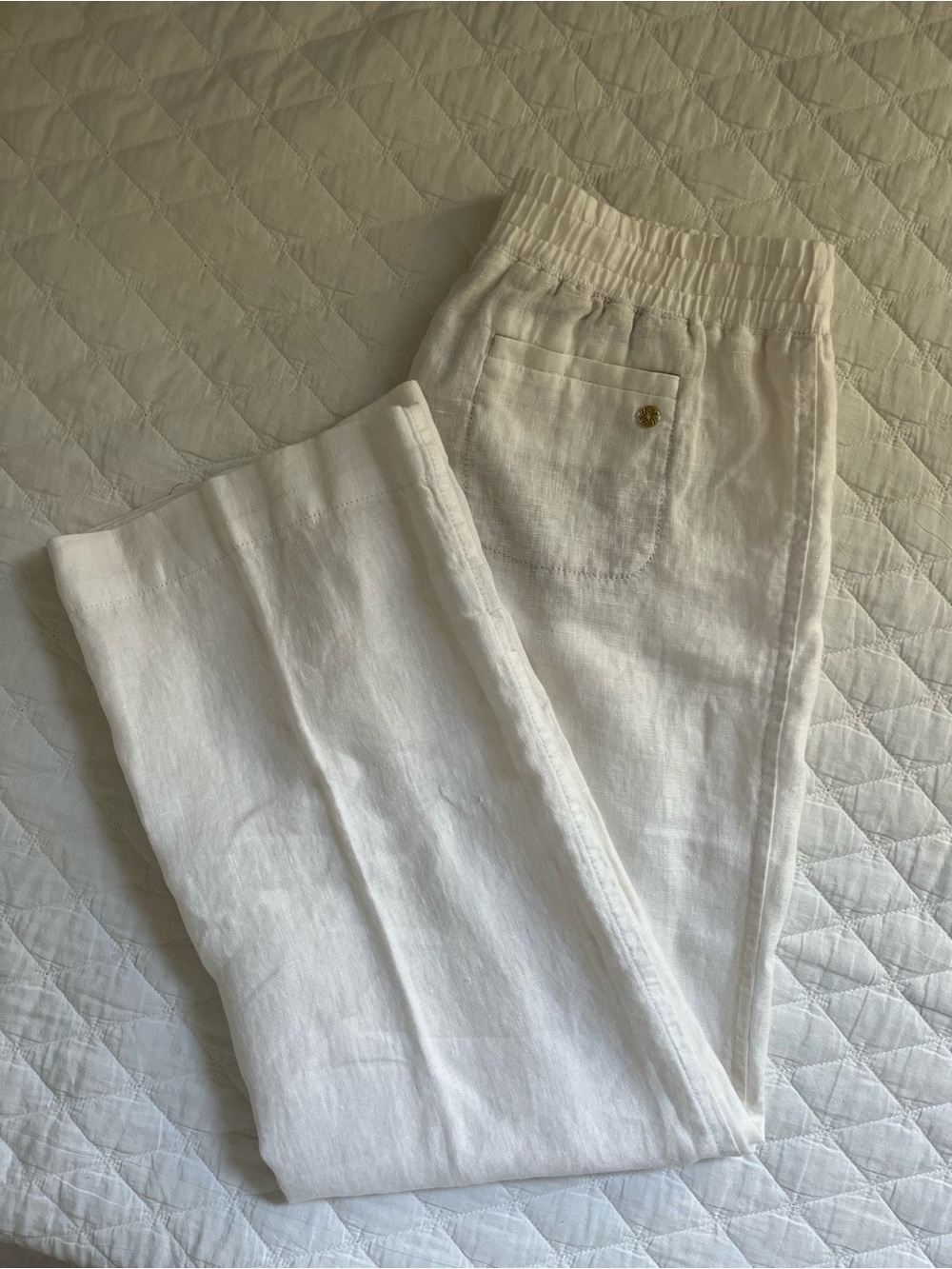 Lilly Pulitzer DERI Linen Palazzo Pants in ‘Resort White’